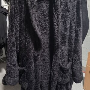 Plush Black Robe for Women